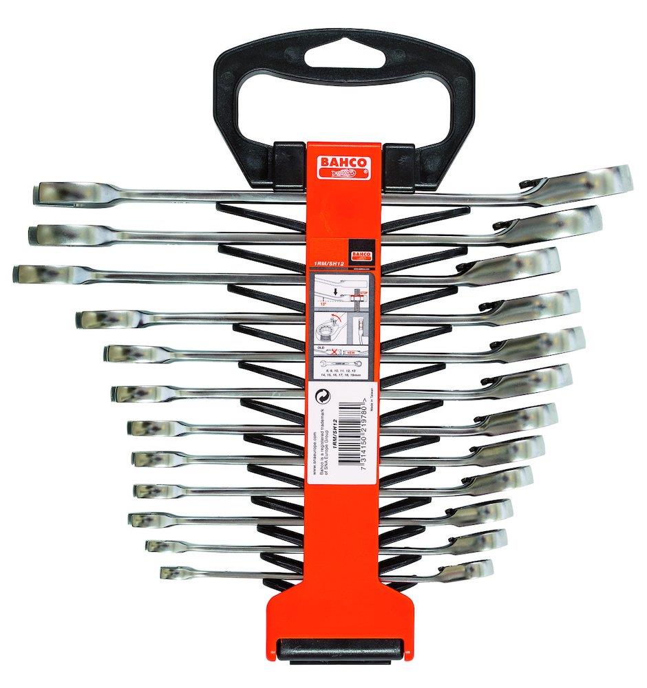 Bahco 1RM/SH12 Ratchet Ring Wrench Set - 8-19 mm, 12PCS