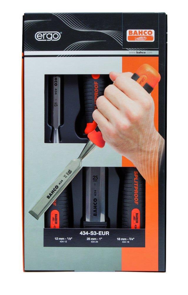 Bahco 434-S3 Chisel set shock-resistant - 3PCS, 12, 18, 25mm