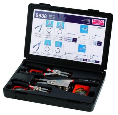 Bahco 9938 Circlip Pliers Set 3 pcs with interchangeable tips