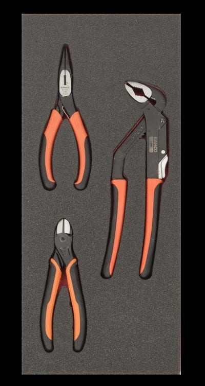 Bahco Fit&Go Tool Assortment pliers - 3PCS, 181mm, 445mm, 1/3 drawer