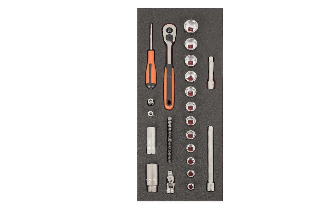 Bahco Fit&Go Tool Assortment socket set 1/4"+3/8" - 34PCS, 181mm, 445mm, 1/3 drawer