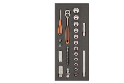 Bahco Fit&Go Tool Assortment socket set 1/4"+3/8" - 34PCS, 181mm, 445mm, 1/3 drawer