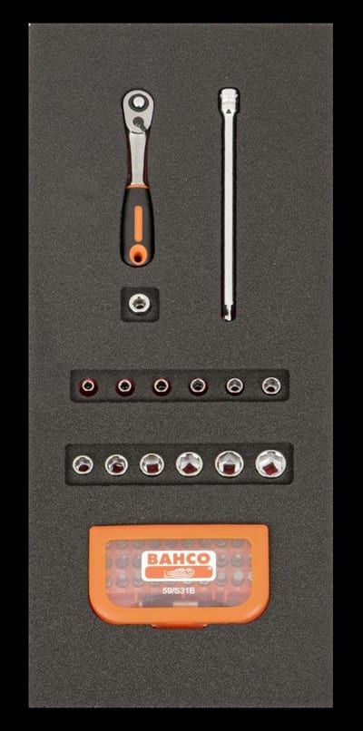 Bahco Fit&Go Tool Assortment socket set/bits - 16PCS, 181mm, 445mm, 1/3 drawer