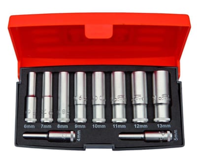 Bahco S0810L Sockets in Set 6KT. - 10PCS, 1/4"