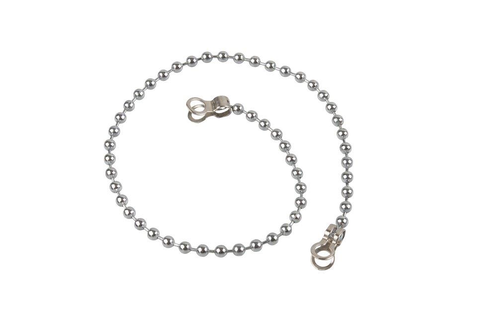 Ball Chain with connection link - Chrome-plated, brass