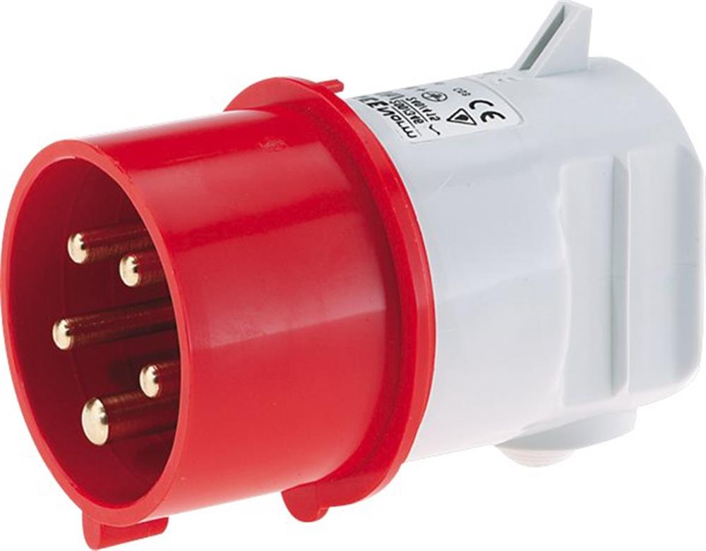 Bals CEE Angle Plug - 5P, 16A, 380V, H6, red