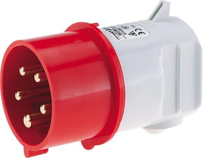 Bals CEE Angle Plug - 5P, 16A, 380V, H6, red