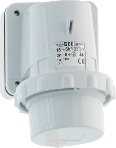 Bals CEE Wall Outlet - 3P, 16A, 230V, H6, blue