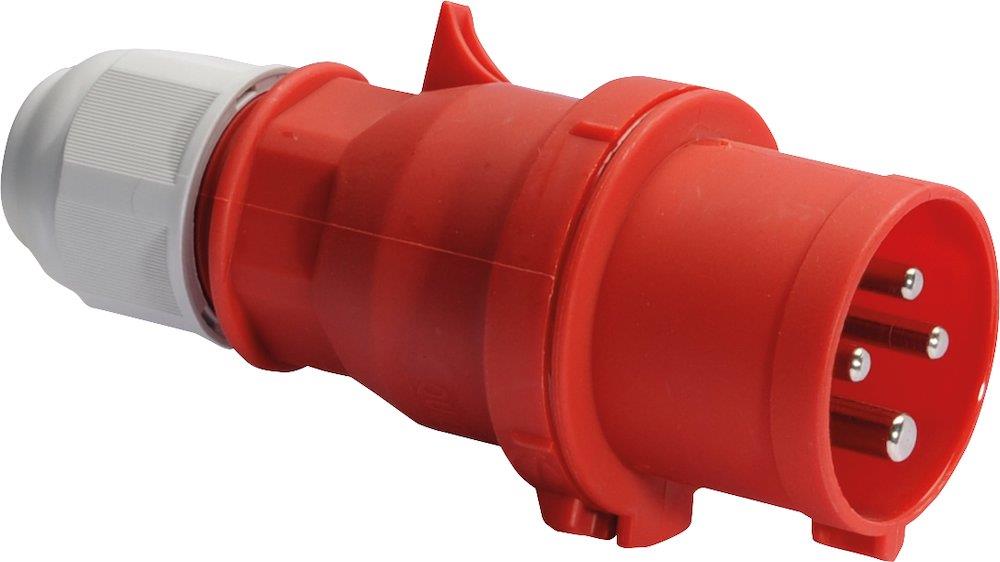 Bals Quick Connect CEE Plug - 4P, 32A, 380V, H6, red