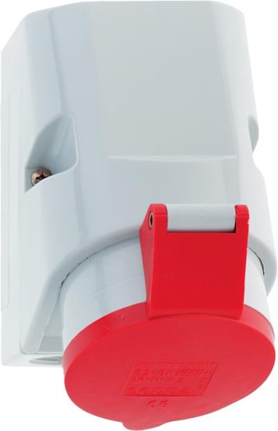 Bals Quick Connect CEE Wall Outlet - 5P, 16A, 380V, H6, red
