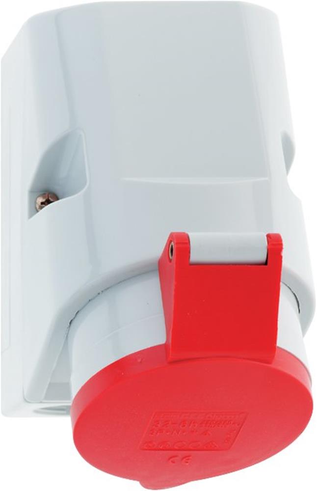 Bals Quick Connect CEE Wall Outlet - 5P, 32A, 380V, H6, red