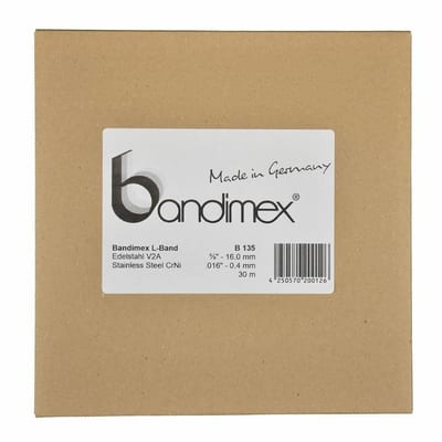 Bandimex Light Endless clamp band stainless - 30M, 16mm, 5/8", 0.4mm