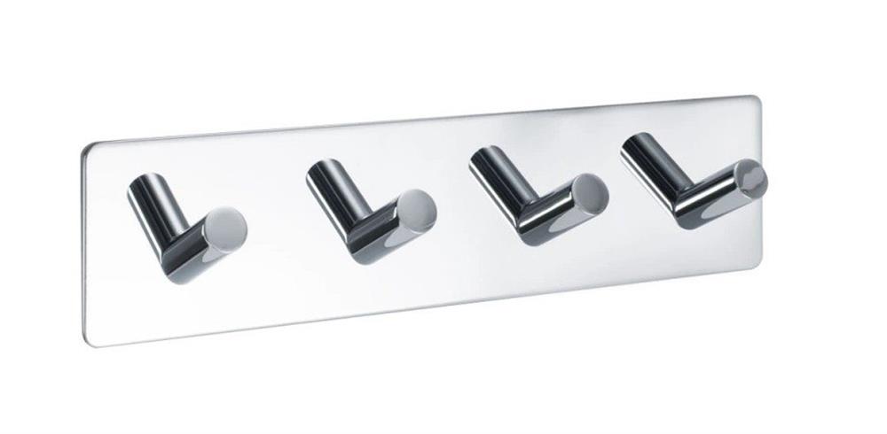 Bracket Design Base 200 Coat rack - 4PCS, Stainless steel, 1PCS, Polished, Chrome-plated