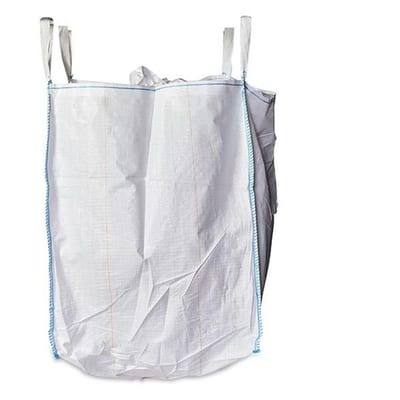 Big bag with 4 loops and fill-/discharge spout - 91cm, 91cm, white, 165cm, 1500kg