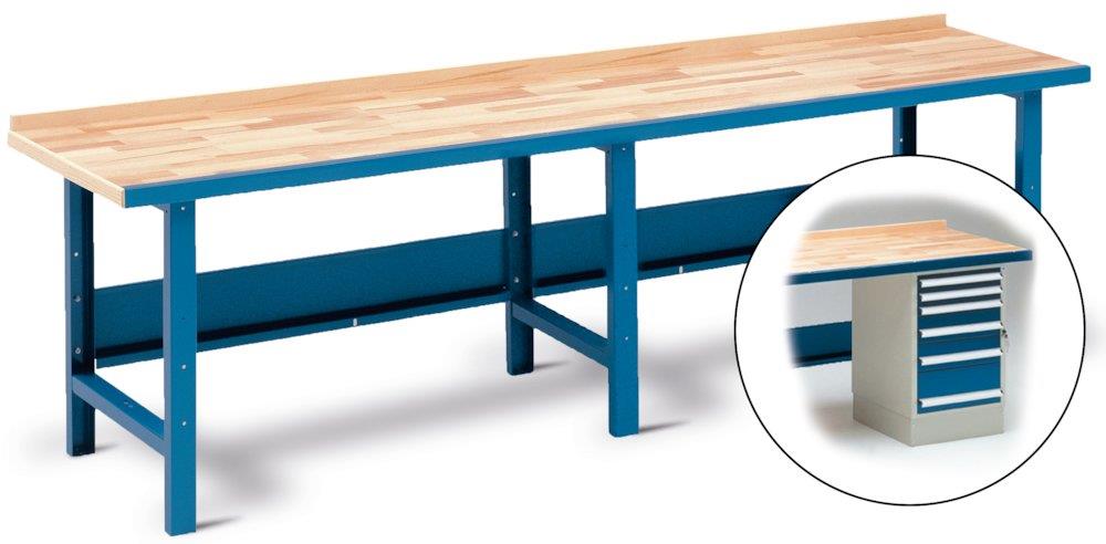 Blika VBB-1.3 SS Work Table with drawer cabinet - 3000mm, 767mm, 880mm