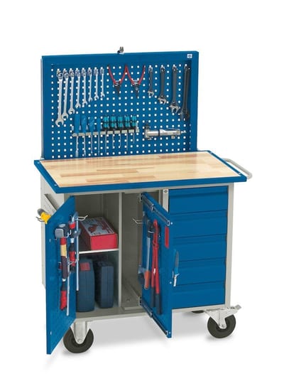 Blika VV-3 Workshop Trolley with elevator board - 1100mm, 600mm, 920mm, 5PCS