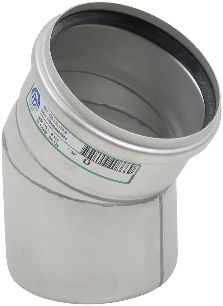 BLÜCHER Europipe Bend stainless - 125mm, 125mm, 30°