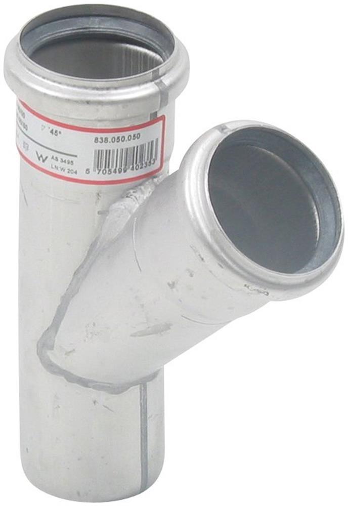 BLÜCHER Europipe Branch pipe streamlined acid-resistant - 50mm, 50mm, 50mm, 45°