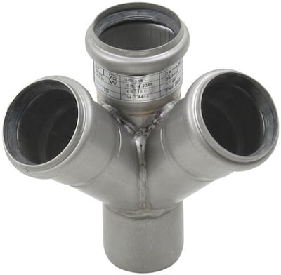BLÜCHER Europipe Corner Branch Pipe double, angle acid-resistant - 50mm, 50mm, 50mm, 45°
