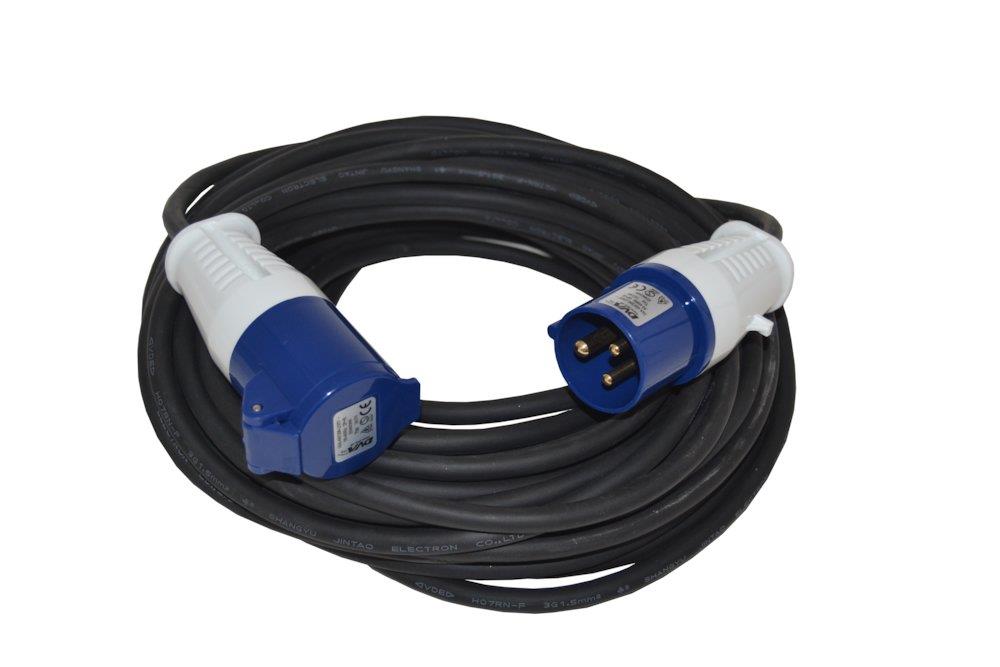 Blue Electric Cable Set CEE 3P stikprop - 25M, 3G1,5MM2, 16A