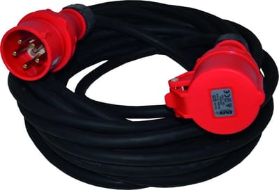 Blue Electric Cable Set CEE 5P stikprop phase-reversing - 10M, 5G1,5MM2, 16A
