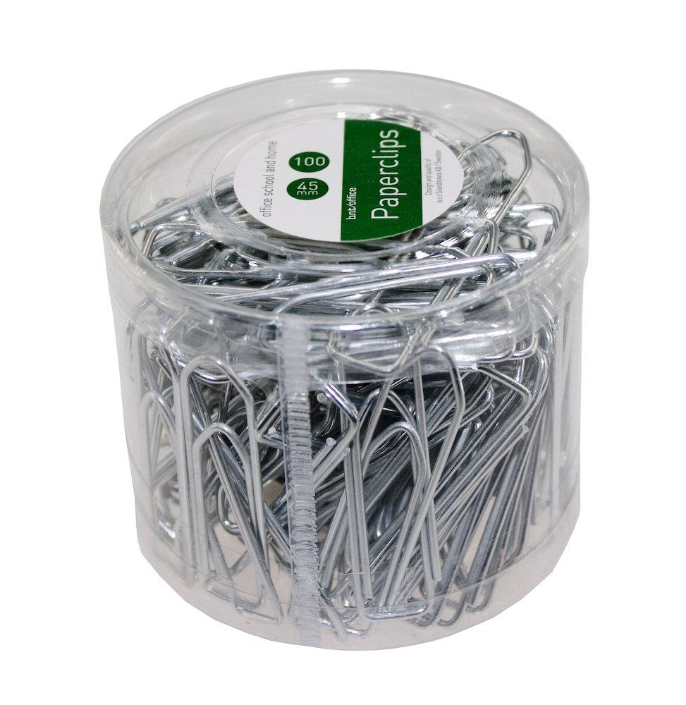 BNT Paper Clips - 45mm, 100PCS, grey