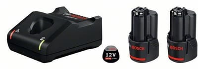 Bosch GBA Battery set w/Charger - 12V, 3AH, 2PCS