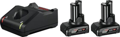Bosch GBA Battery set w/charger - 12V, 6AH, 2PCS
