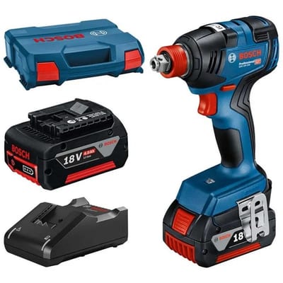 Bosch GDX 18V-200 Cordless Combination Impact Wrench - 4AH, 18V, 2PCS, 6KT 1/4" & 4KT 1/2", 200Nm