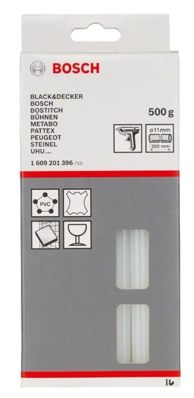 Bosch Glue stick transparent - 11mm, 200mm, 0.5kg