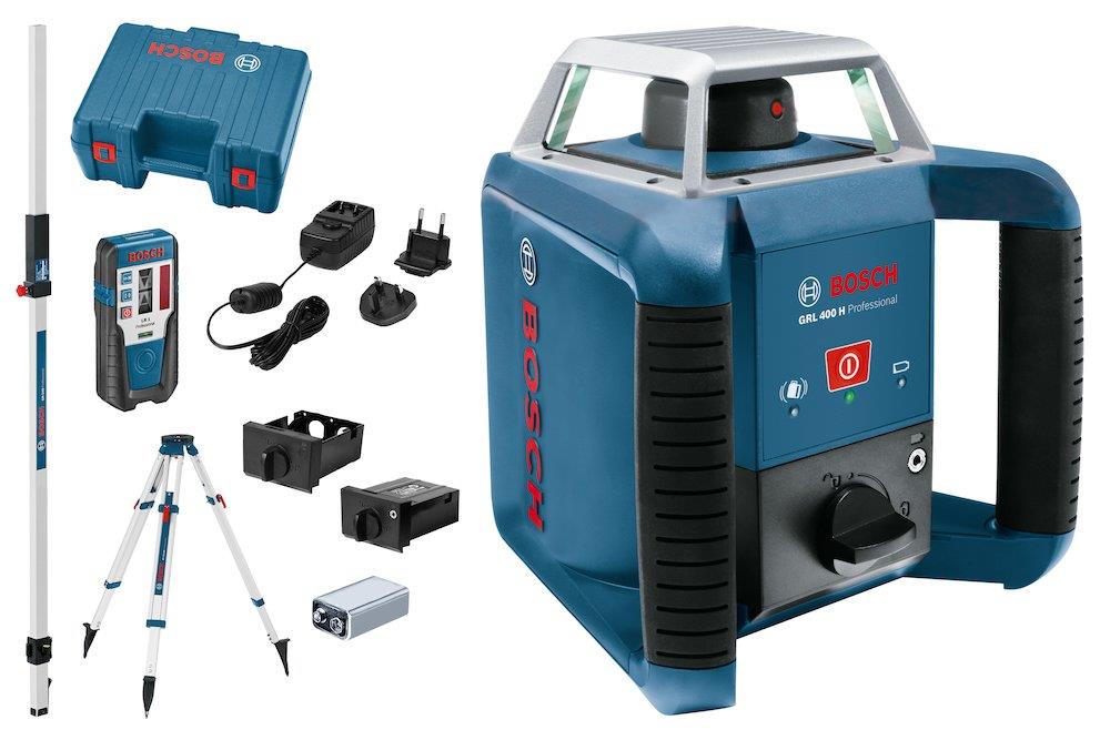 Bosch GRL 400 KIT Rotation Laser, Red Beam, 400 m Range