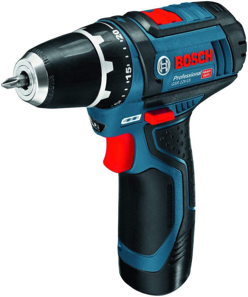 Bosch GSR 12V-15 Cordless Drill/Driver - 12V, 2PCS, 30Nm, 2AH