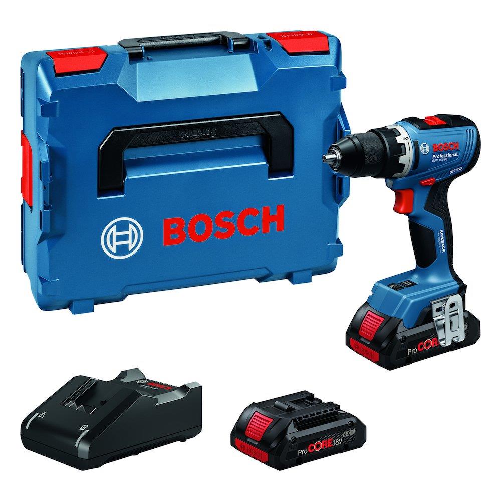 Bosch GSR Drill/screwdriver - 18V, 2PCS, 63Nm, 4AH