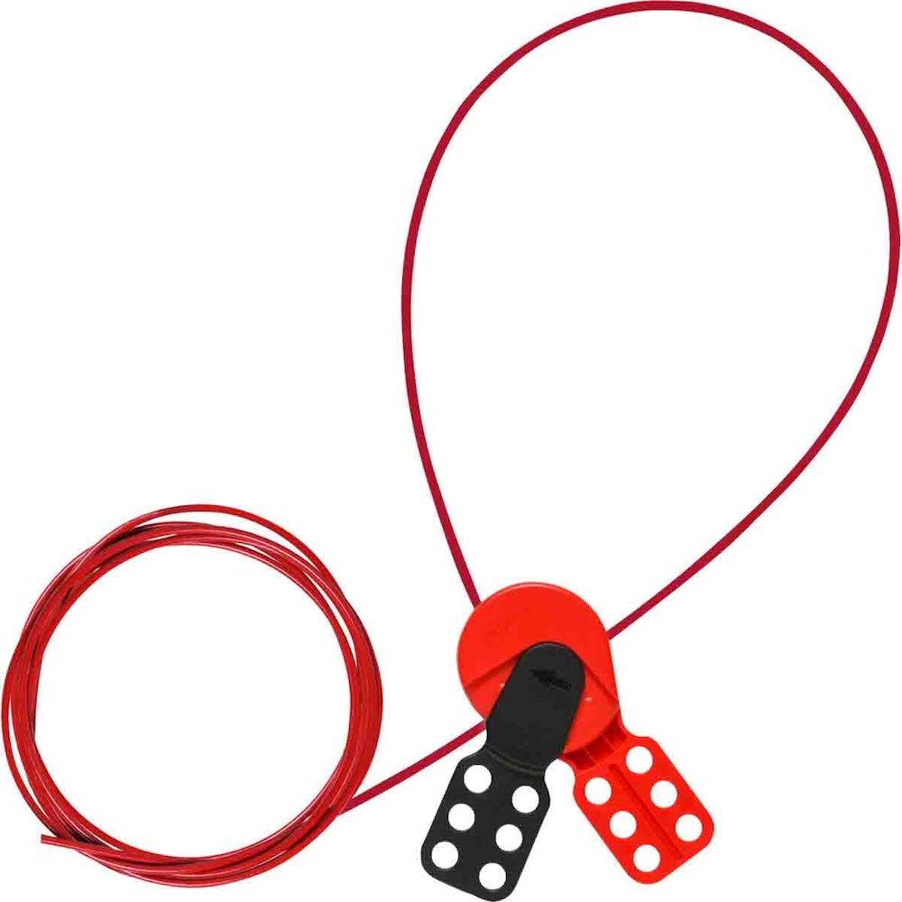 Brady Lockout LOTO-75 Hasp with 3M cable - red, black