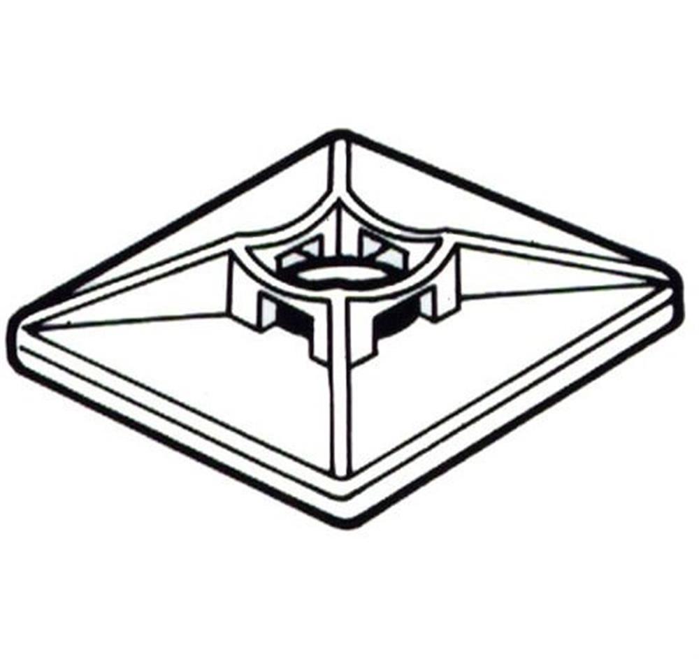 Brady TMS-2 Cable Tie Base - 25mm, 25mm, white, PA ( Polyamide )