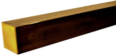 Brass Rod brass square CW614N/MS58 - 25mm, 3000mm, 25mm, 5.31KG/m