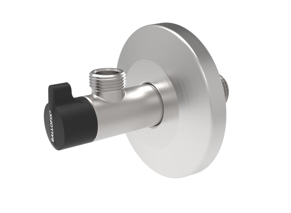 Broen Ballofix Angle Valve nipple/nipple - 3/8", stainless, 1/2"