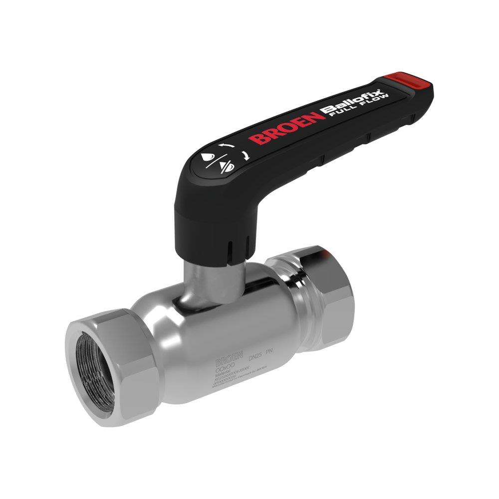 Broen Ballofix Ball Valve low model coupling/coupling - Normal, L-handle, Stainless steel, 2", 2"