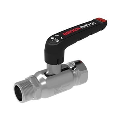Broen Ballofix Ball Valve low model socket/nipple - Normal, L-handle, Stainless steel, 1 1/2", 1 1/2"