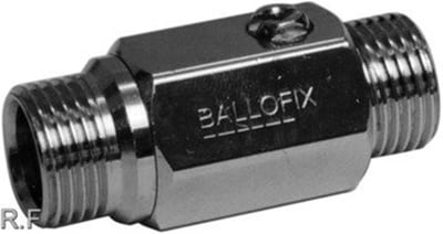 Broen Ballofix Ball Valve with slot and without handle nipple/nipple - Dezincification-resistant brass, Straight, Without, 1/2", 1/2"