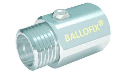 Broen Ballofix Ball Valve with slot socket/nipple - brass, Straight, Without, 1/4", 1/4"