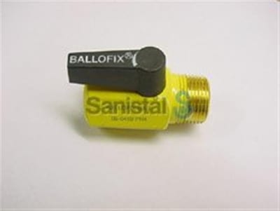 Broen Ballofix Gas Ball Valve socket/nipple - Normal, L-handle, brass, 1/2", 1/2"