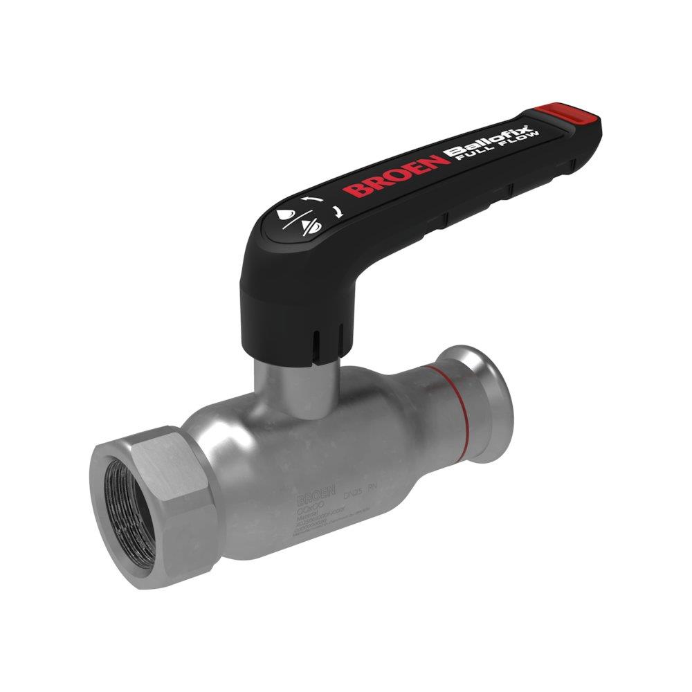 Broen Ballofix Press Ball Valve low model pres/coupling - Normal, L-handle, Galvanised steel, 54mm, 2"