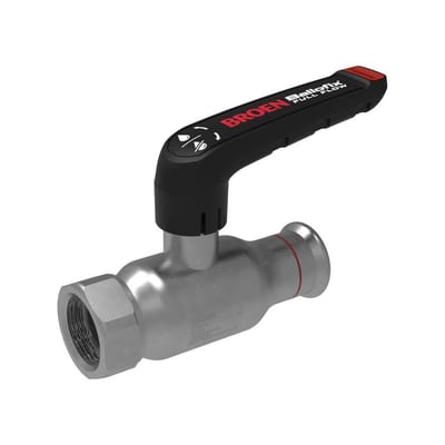 Broen Ballofix Press Ball Valve low model pres/coupling - Normal, L-handle, Galvanised steel, 54mm, 2"