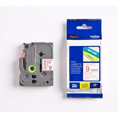Brother TZE-222 Label Tape red/white - 9mm