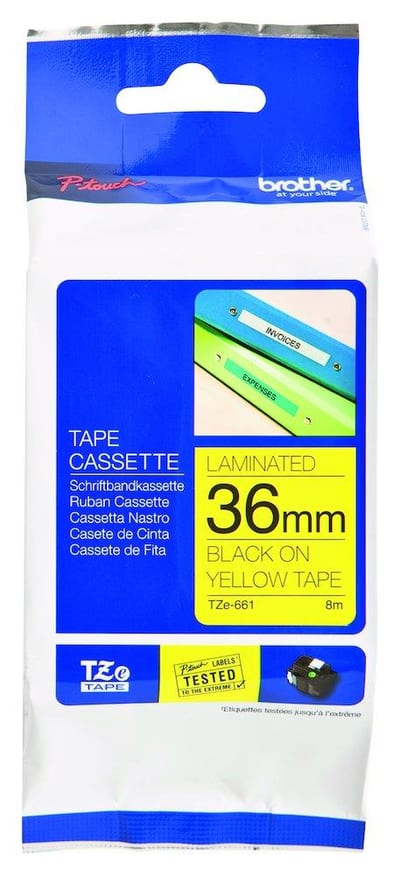 Brother TZE-661 Label Tape black/yellow - 36mm