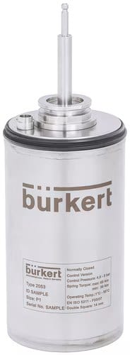 Bürkert Pneumatic Rotary Actuator for the Automation of Ball and Butterfly Valves