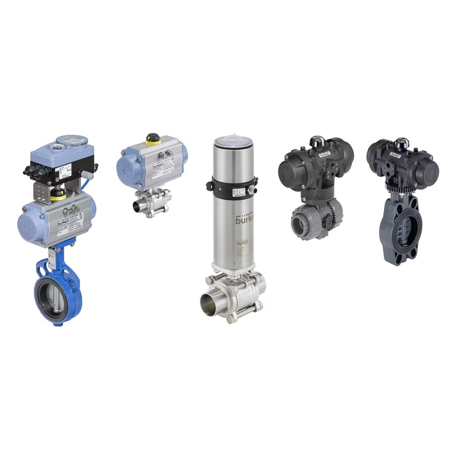 Bürkert Ball Valve / Butterfly Valve with Pneumatic Rotary Actuator
