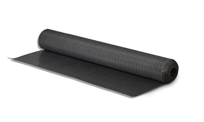 Wide-Ribbed Rubber Matting, Natural Rubber, 1400 mm Wide, 5 mm