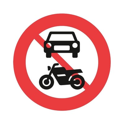 C22.1 Prohibition Sign motor vehicle prohibited C22.1 - 70cm